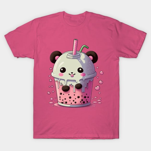 Kawaii Cute Anime Panda Otaku Japanese Bubble Boba Tea T-Shirt by Kertz TheLegend